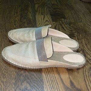 Brunello Cucinelli gold slides